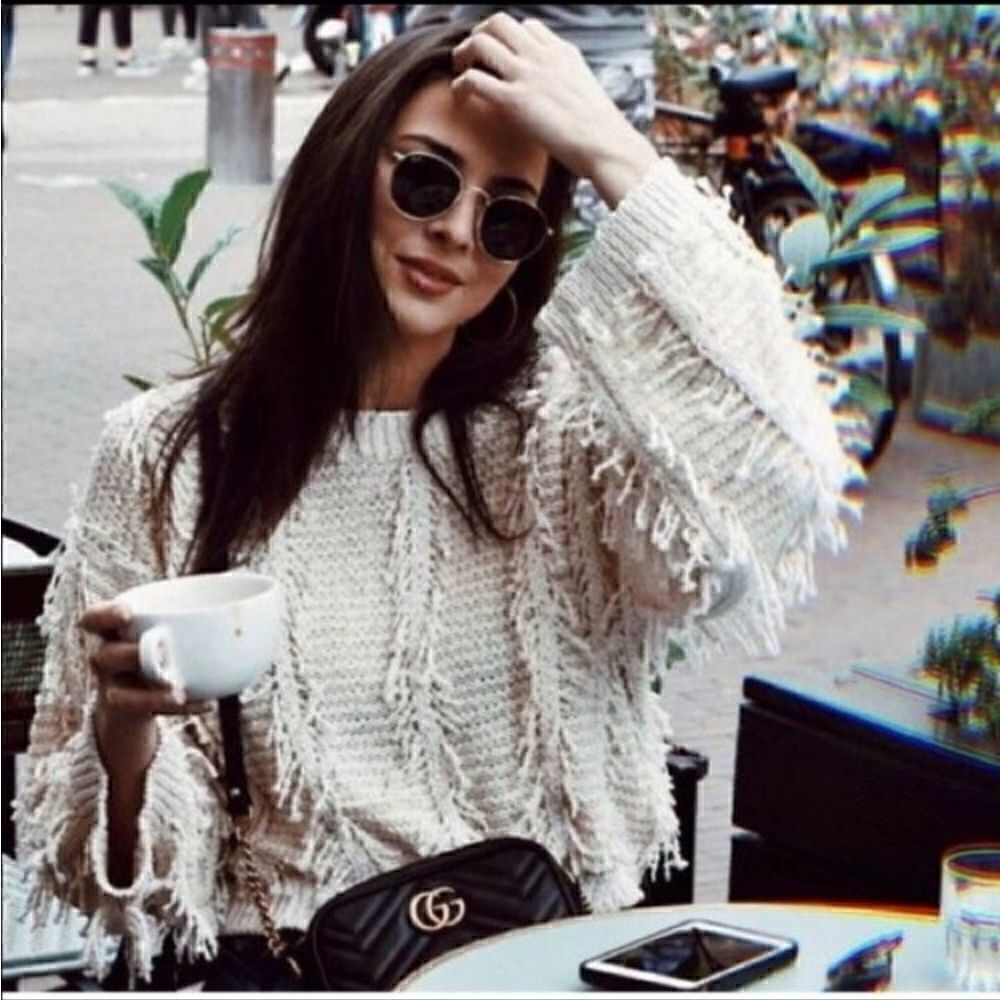 Majorelle Fringe Knit Sweater S